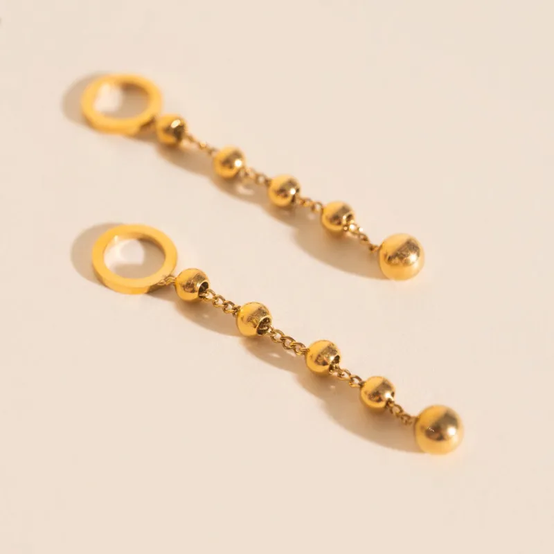 Beaded Metal Chain Chunky Huggie Hoop Charms sold by Modcloth