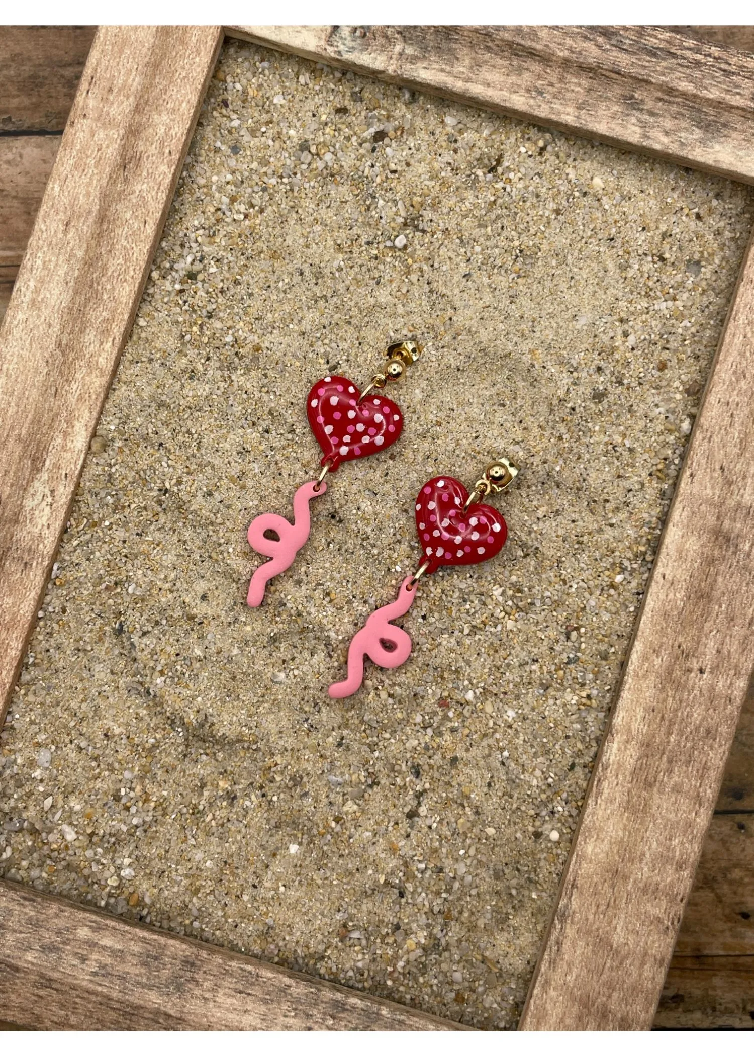 Polka Dots Heart Balloon Dangle Earrings sold by Modcloth product image thumbnail 3
