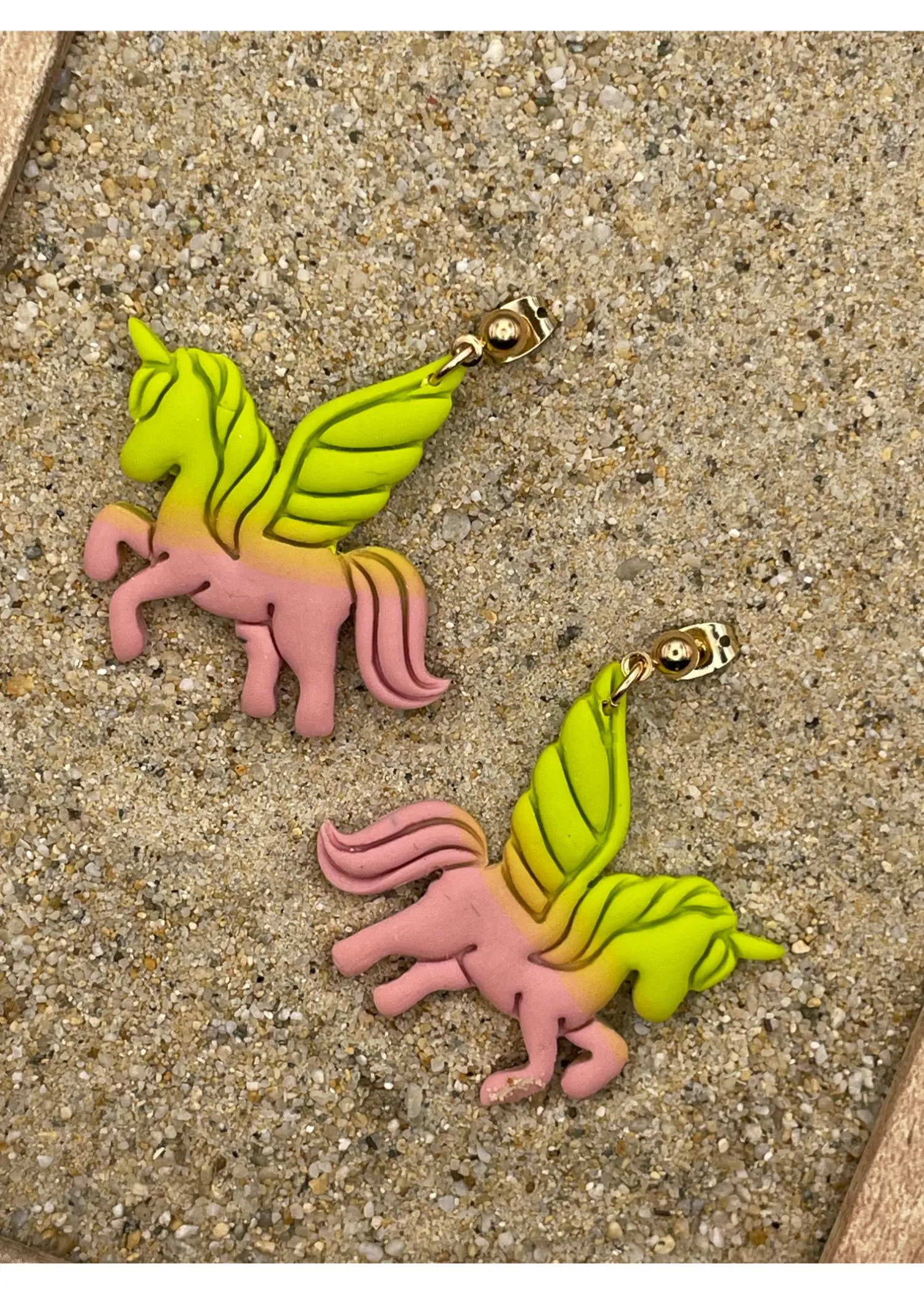 Unicorn Ombre Dangle Earrings - Pink sold by Modcloth