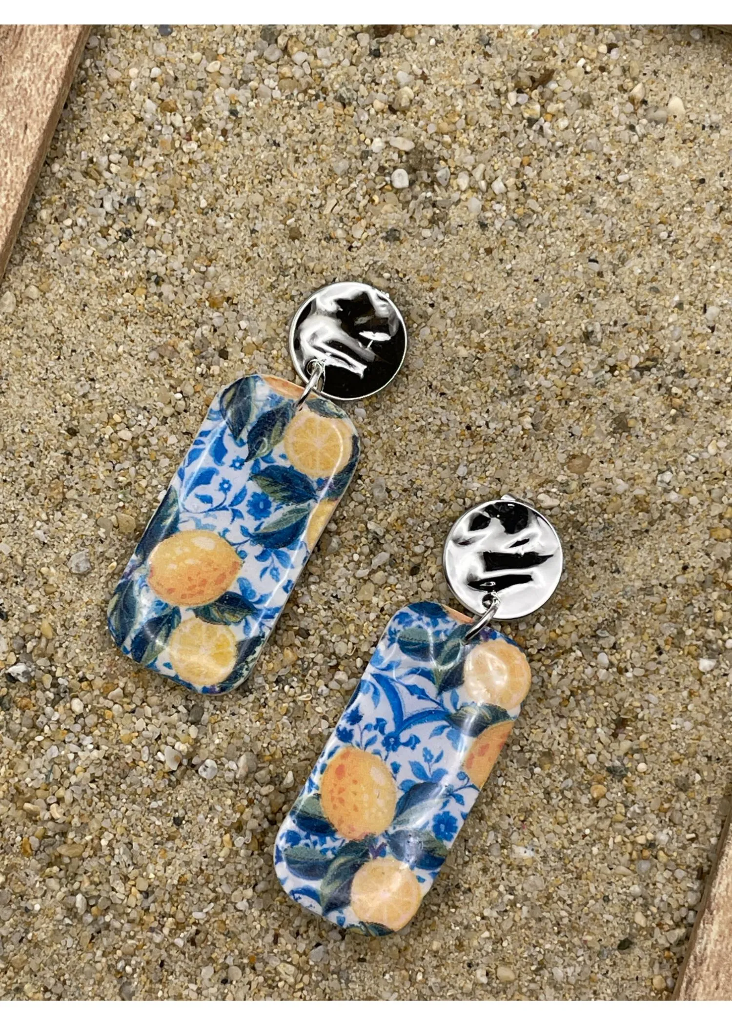 Lemon Printed Dangle Earrings sold by Modcloth