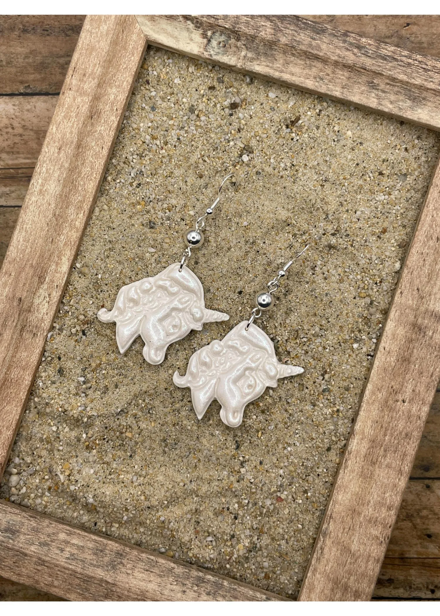 Unicorn Face Dangle Earrings - White sold by Modcloth product image thumbnail 3