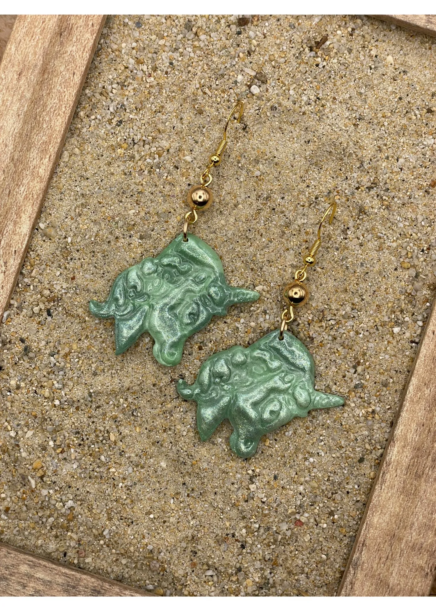 Unicorn Face Dangle Earrings - Sage sold by Modcloth product image thumbnail 3