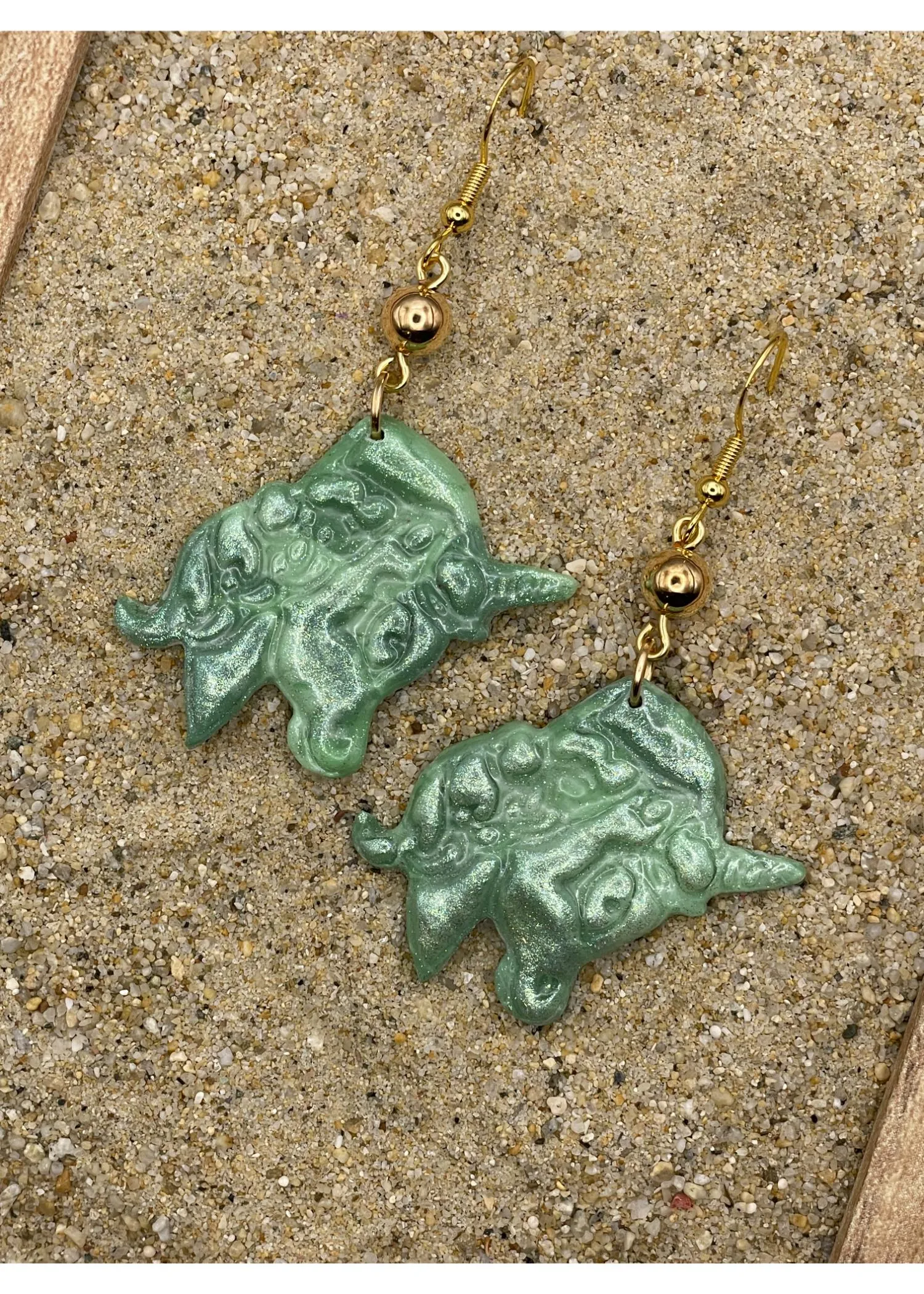 Unicorn Face Dangle Earrings - Sage sold by Modcloth