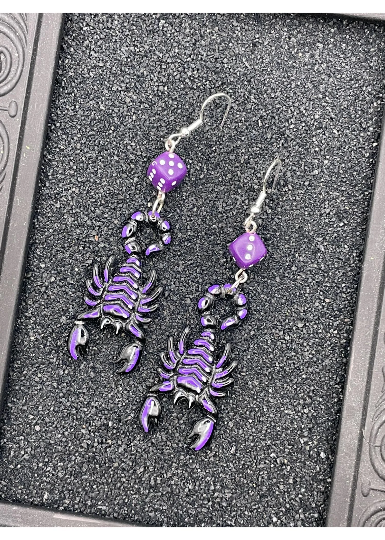Scorpion Tattoo Earrings with Purple Dice sold by Modcloth product image thumbnail 4