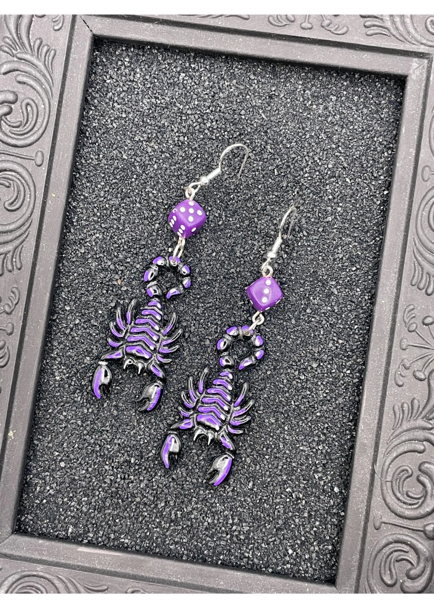 Scorpion Tattoo Earrings with Purple Dice sold by Modcloth product image thumbnail 3
