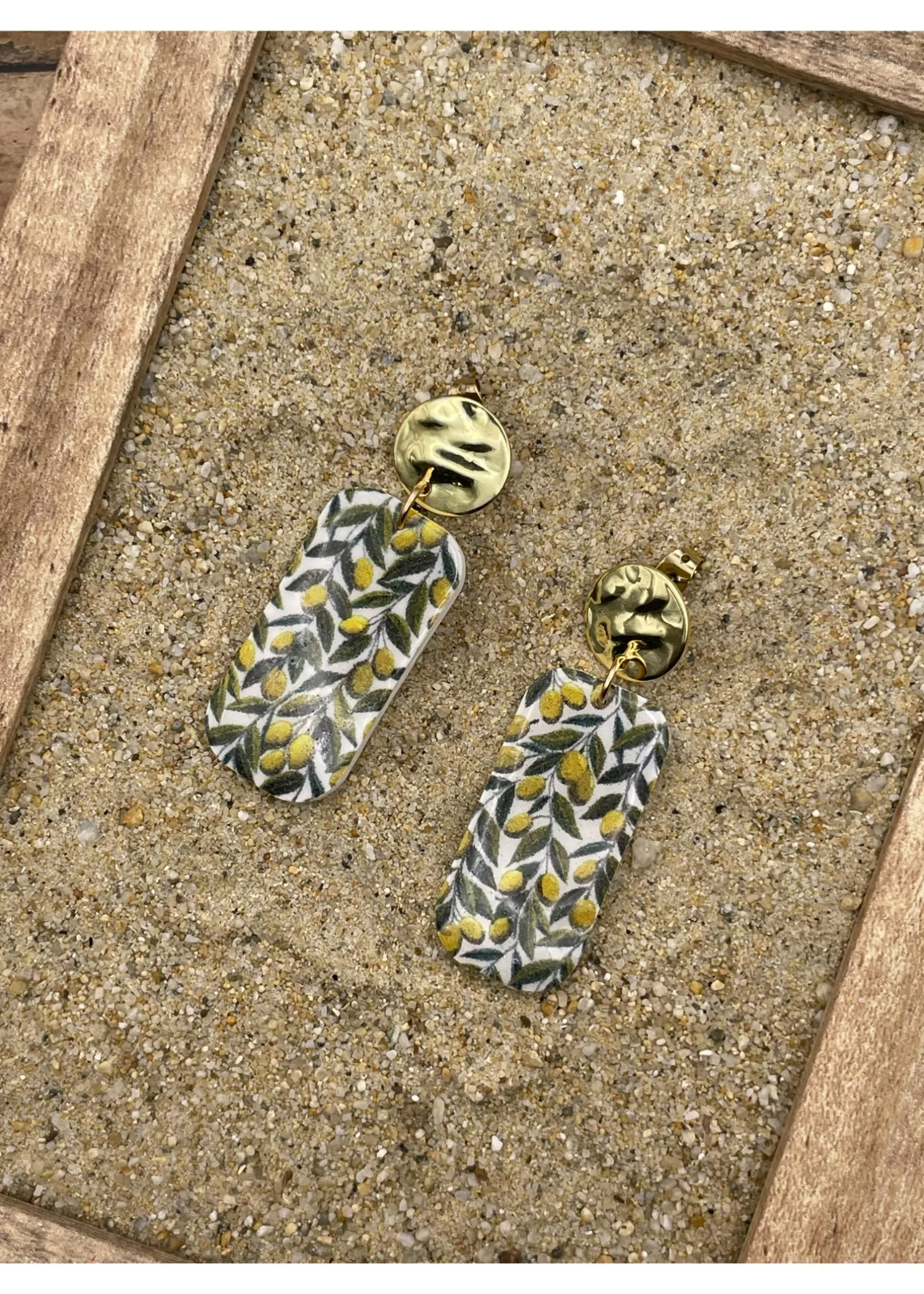 Olive Printed Dangle Earrings sold by Modcloth product image thumbnail 3
