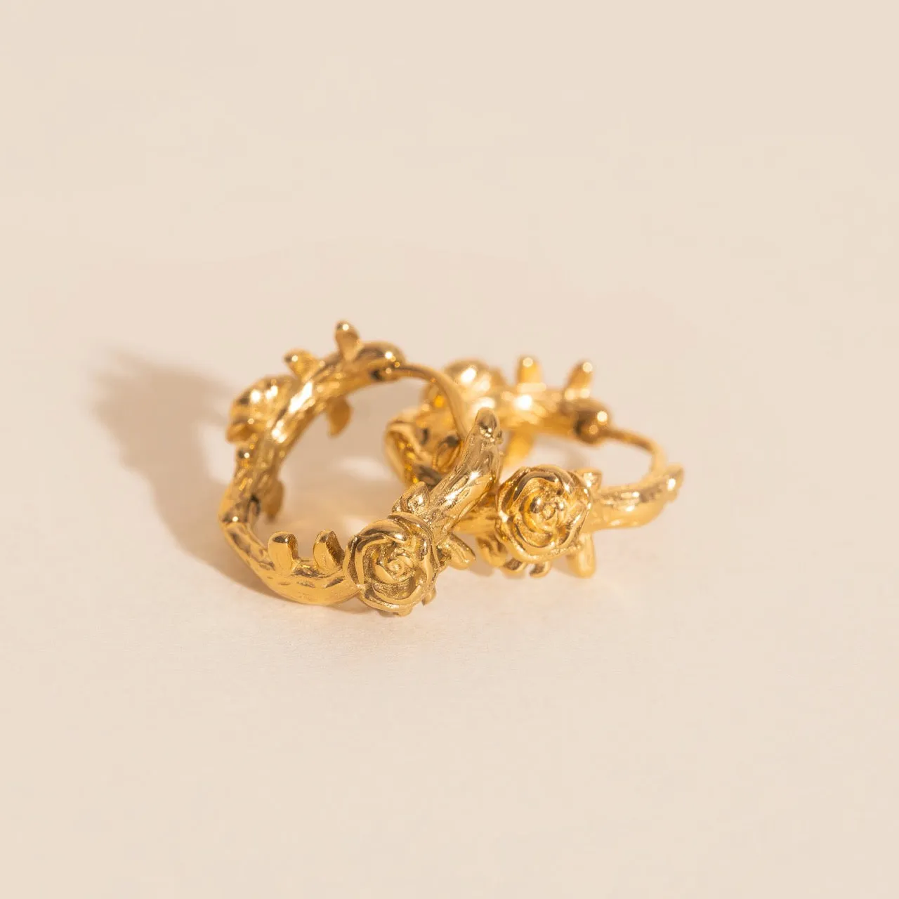 Climbing Rose Huggie Hoop Earrings sold by Modcloth product image thumbnail 3