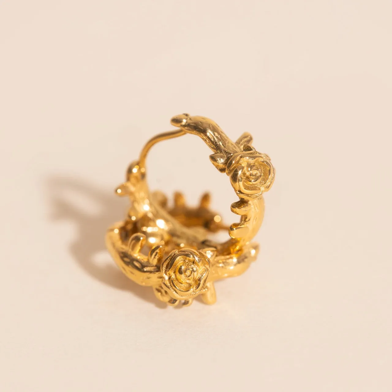 Climbing Rose Huggie Hoop Earrings sold by Modcloth product image thumbnail 5