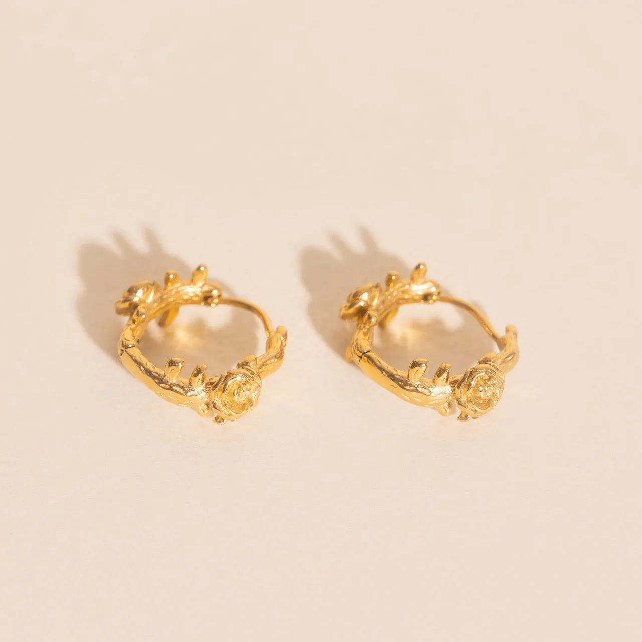 Climbing Rose Huggie Hoop Earrings sold by Modcloth product image thumbnail 2