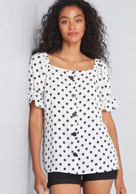 Delivered Bliss Woven Top sold by Modcloth