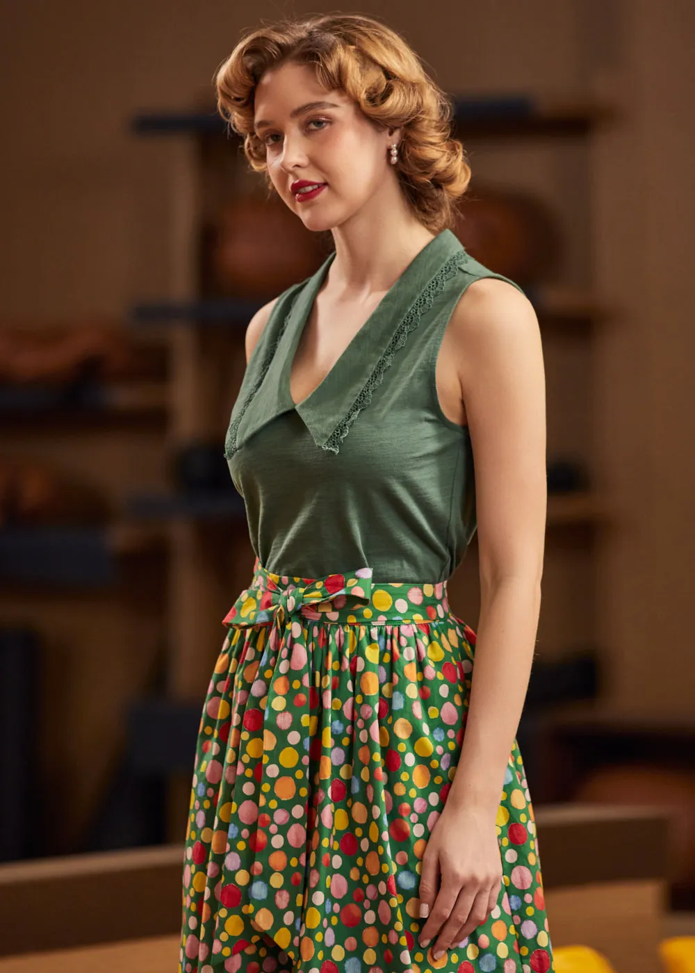 Sweet Stitched Collar V-Neck Top sold by Modcloth product image thumbnail 5