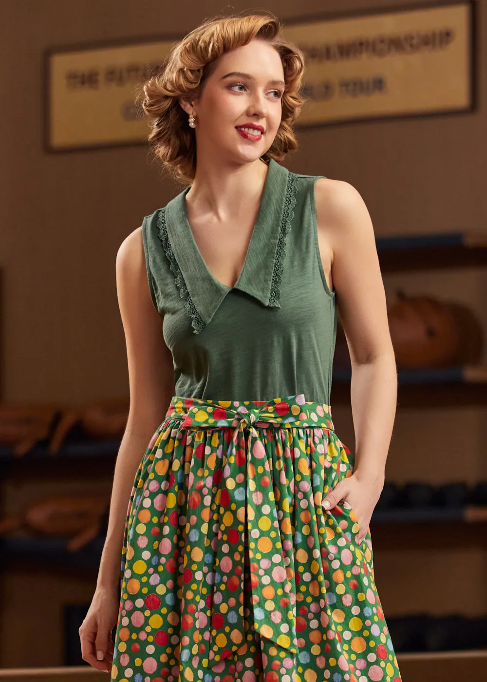Sweet Stitched Collar V-Neck Top sold by Modcloth