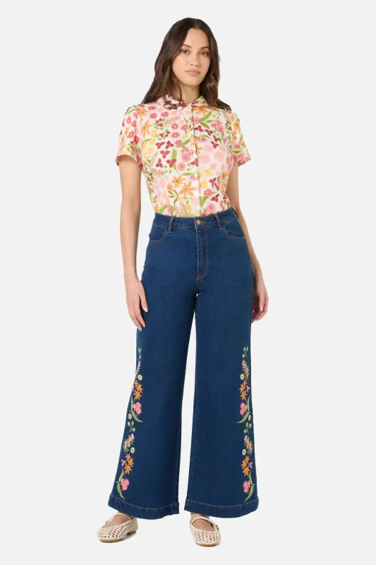 Liberty Native Embroidered Denim Jean made by Modcloth