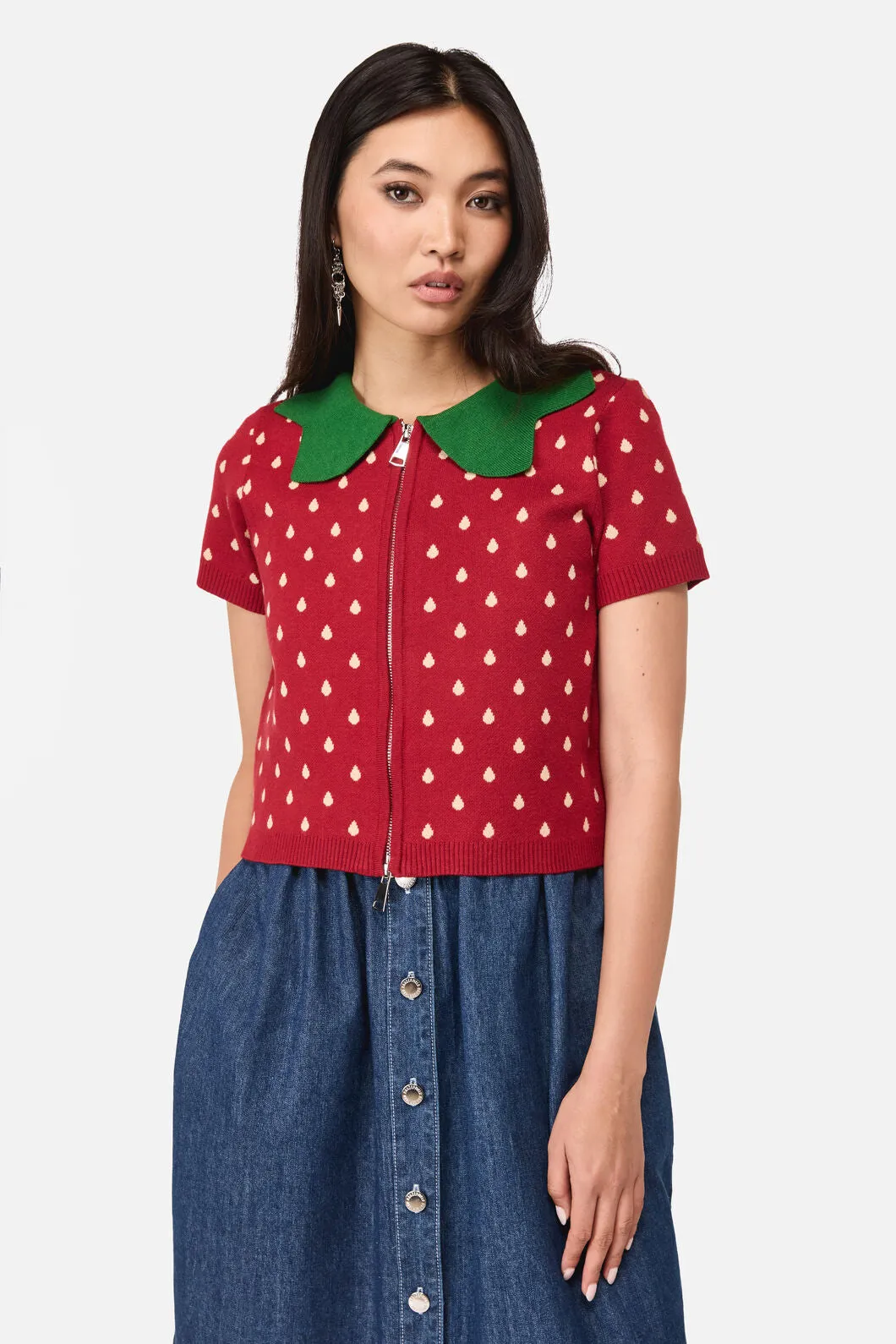 Strawberry Leaf Cardigan sold by Modcloth