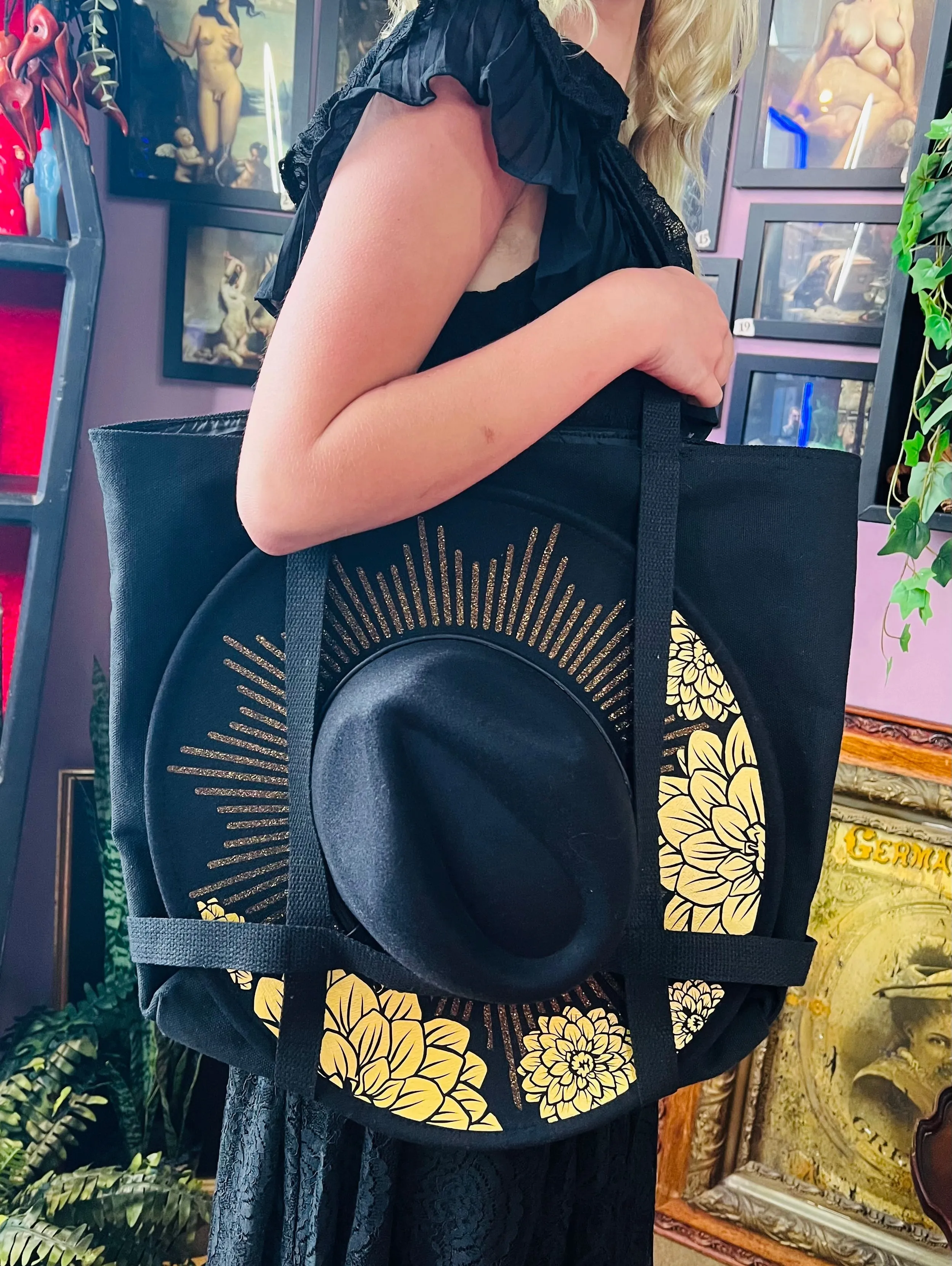 Brimmed Hat Bag - Large Heavy Duty Tote with Straps to Carry Your Favorite Hat! sold by Modcloth