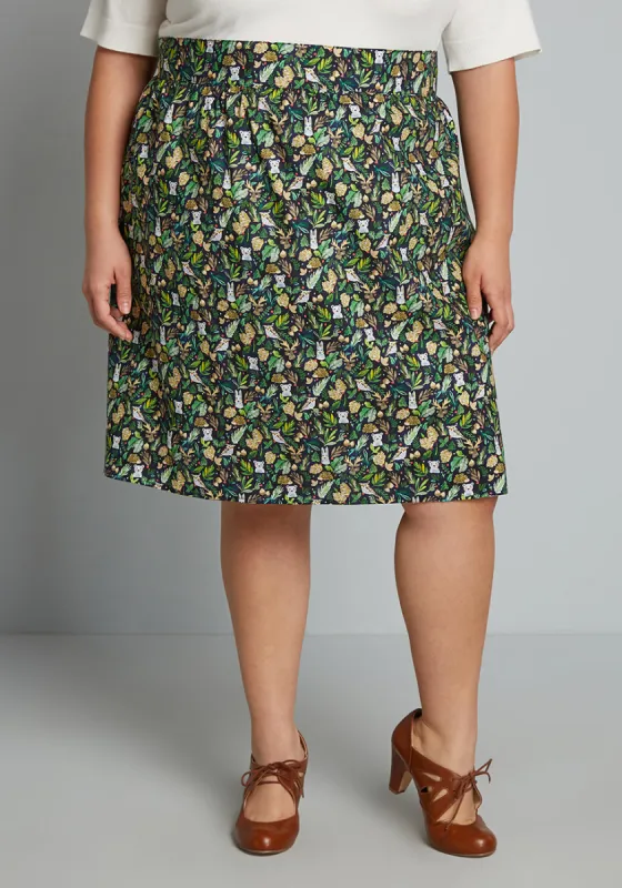 ModCloth X Retrolicious Woodsy Winters A-Line Skirt sold by Modcloth