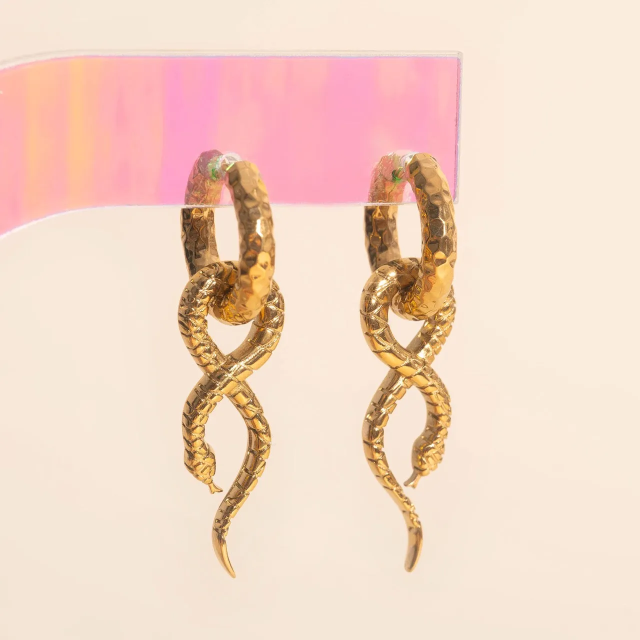 Snake Chunky Huggie Hoop Charms sold by Modcloth product image thumbnail 2