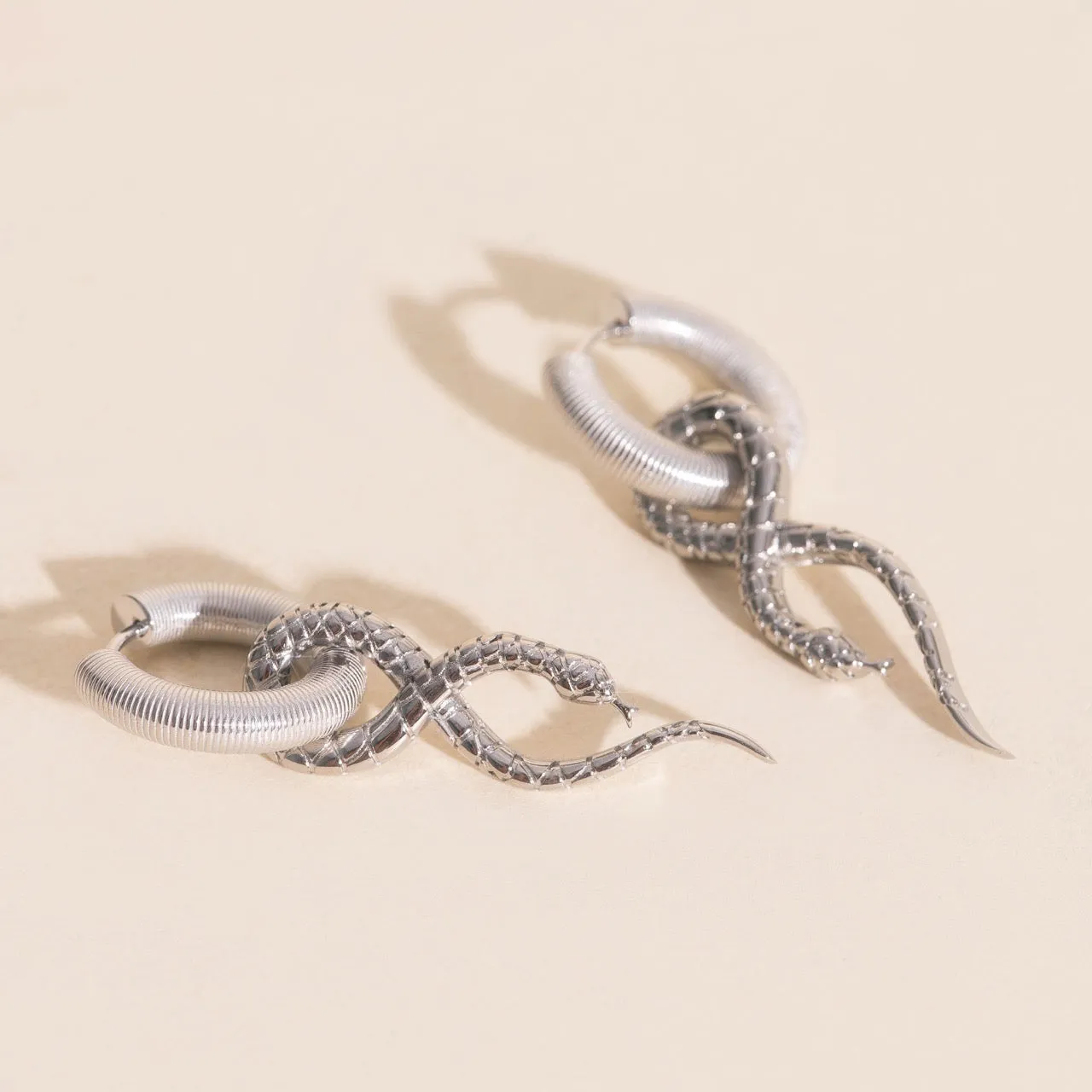 Snake Chunky Huggie Hoop Charms sold by Modcloth product image thumbnail 5