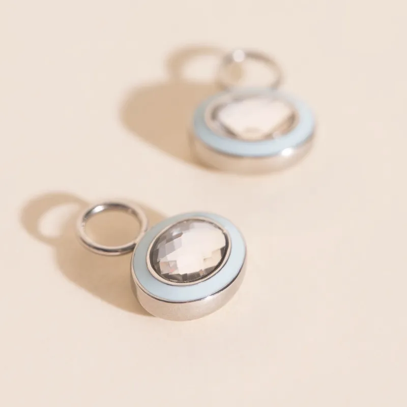 Blue Frost Chunky Huggie Hoop Charms sold by Modcloth