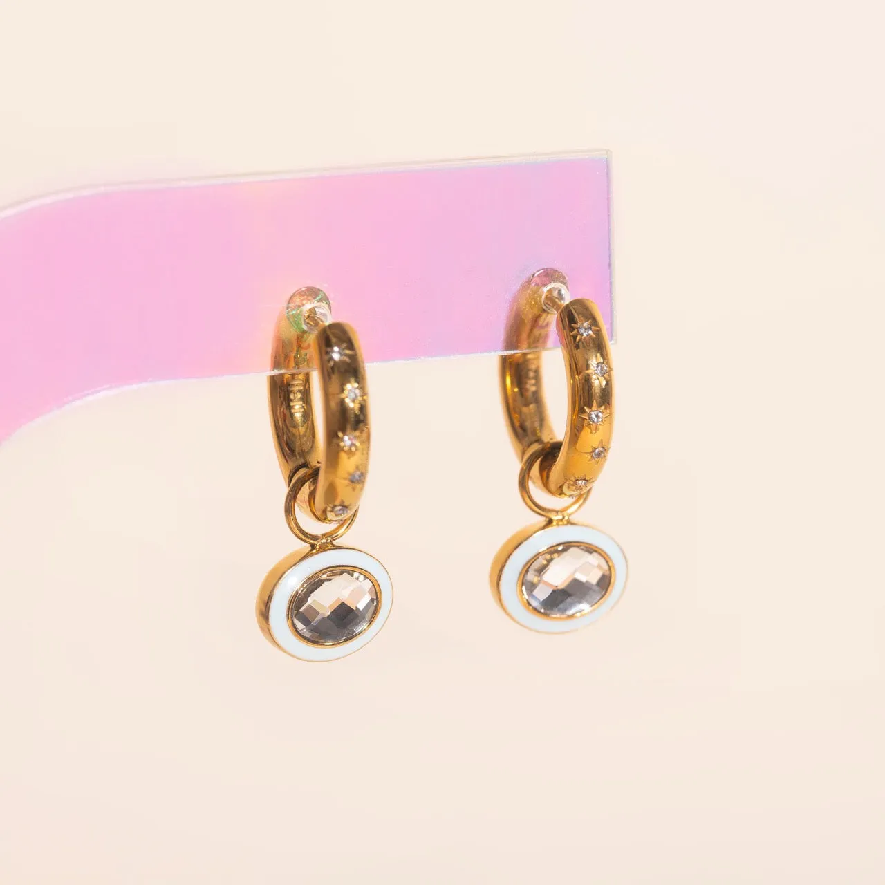 Blue Frost Chunky Huggie Hoop Charms sold by Modcloth product image thumbnail 5