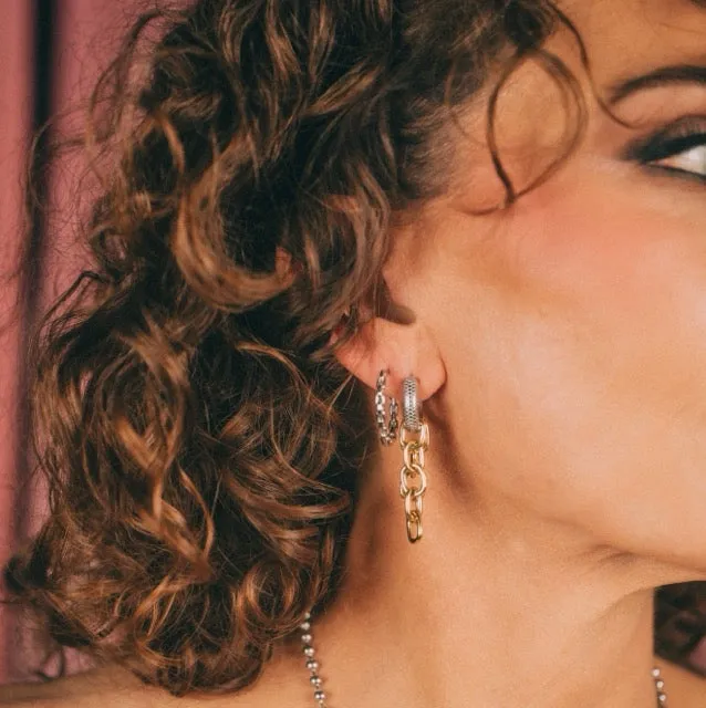 Chain Chunky Huggie Hoop Charms sold by Modcloth product image thumbnail 4