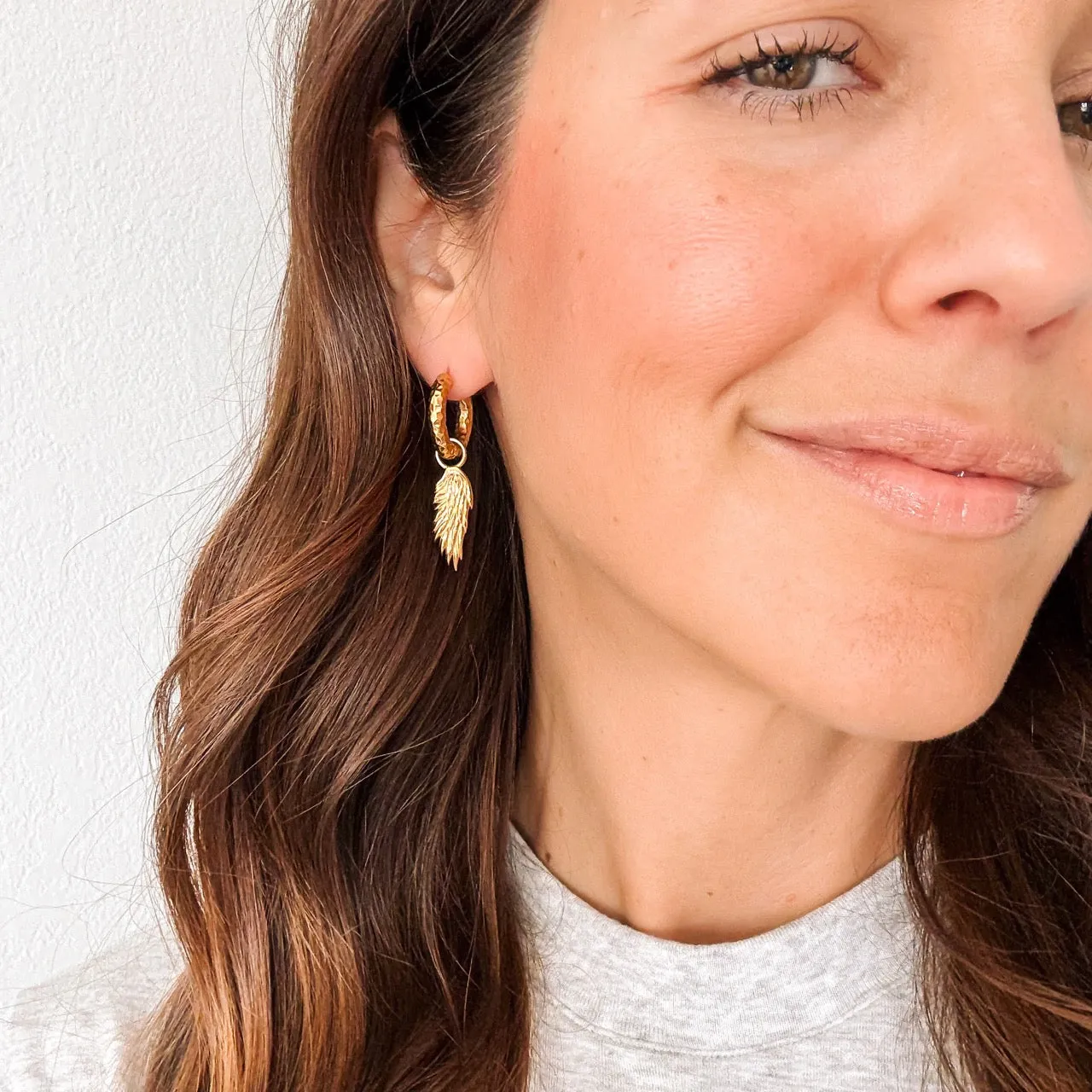 Wing Chunky Huggie Hoop Charms sold by Modcloth product image thumbnail 3