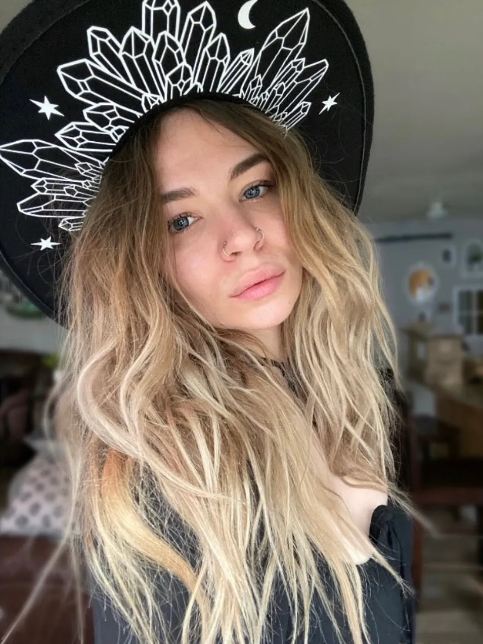 Vegan Felt Hat - XL Brim - Moonlight Crystals sold by Modcloth product image thumbnail 3