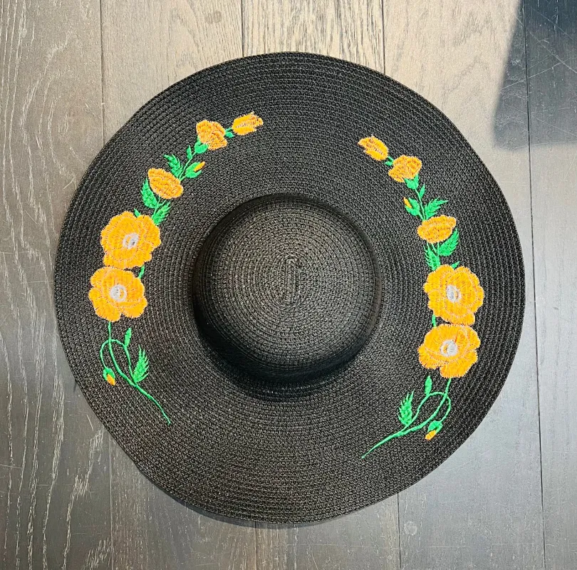 Floppy Sun Hat - XL Brim - Poppies sold by Modcloth