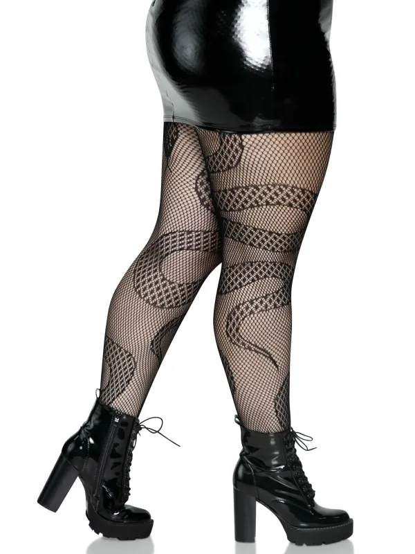 Plus Snake Net Tights sold by Modcloth