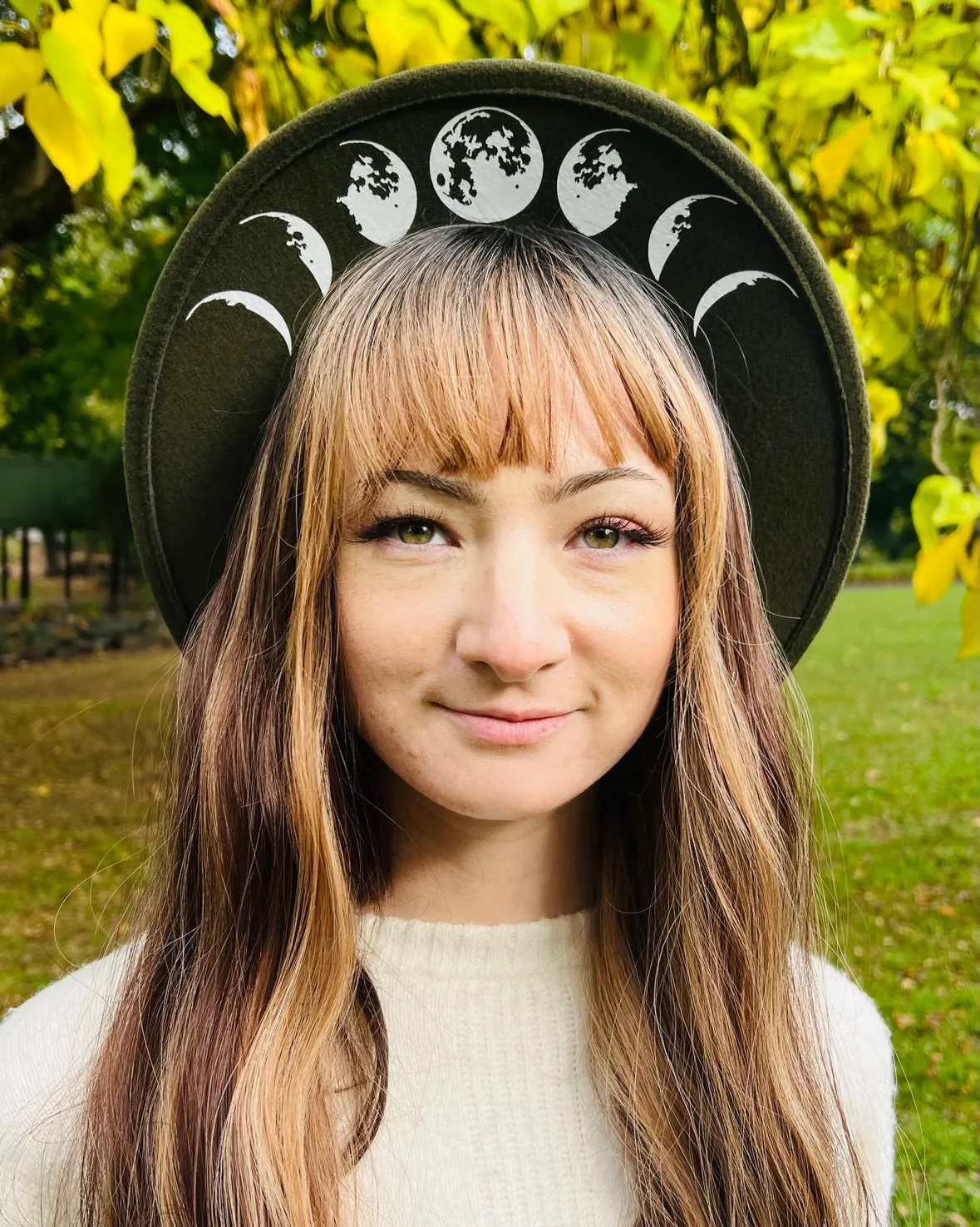 Vegan Felt Hat - Wide Brim - Moon Phase sold by Modcloth