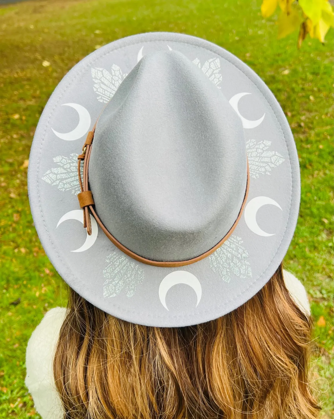 Vegan Felt Wide Brim Hat - Grey - Moons and Crystals sold by Modcloth