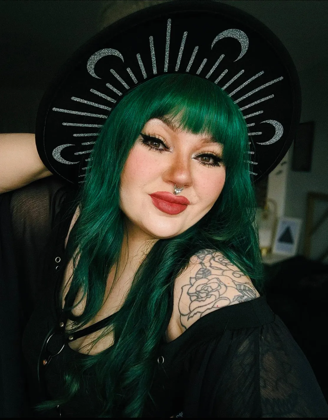 Vegan Felt Hat - XL Brim - Glitter Moon Burst sold by Modcloth product image thumbnail 3