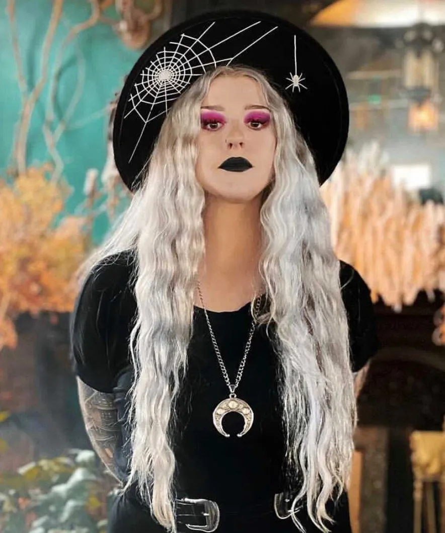 Vegan Felt Hat - XL Brim - Hanging Spider Web sold by Modcloth product image thumbnail 2