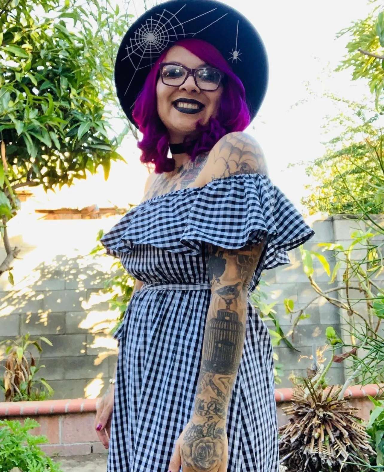 Vegan Felt Hat - XL Brim - Hanging Spider Web sold by Modcloth product image thumbnail 5