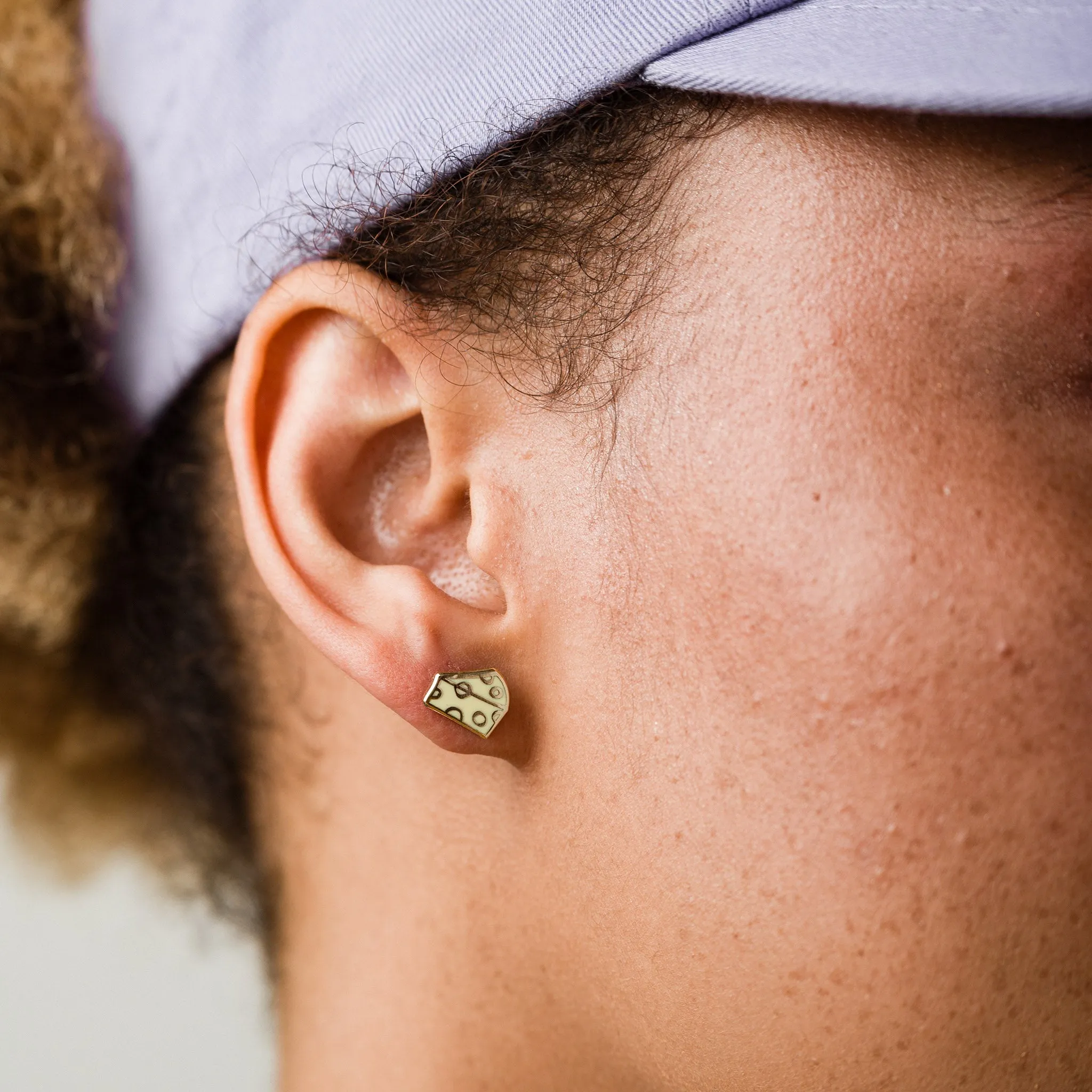 Cheese Stud Earrings sold by Modcloth