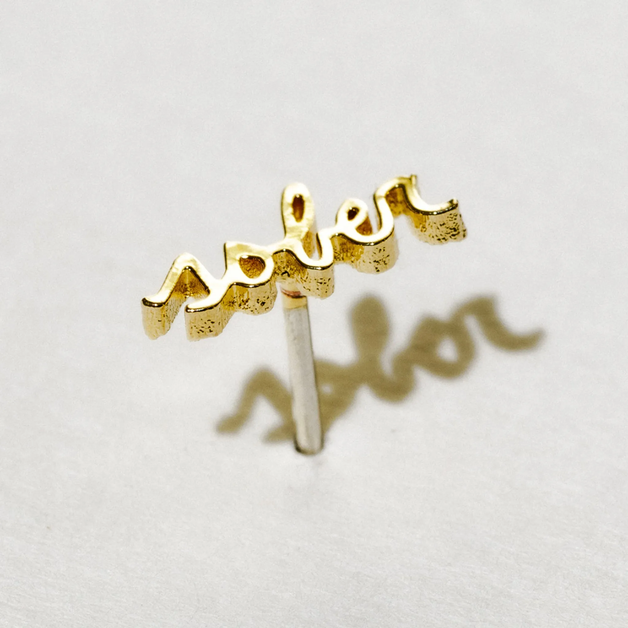 Tiny Sober Script Stud Earrings sold by Modcloth product image thumbnail 3