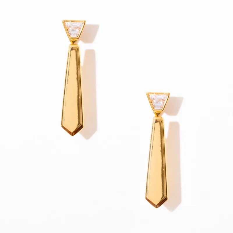 Power Tie Jacket Earrings CZ sold by Modcloth