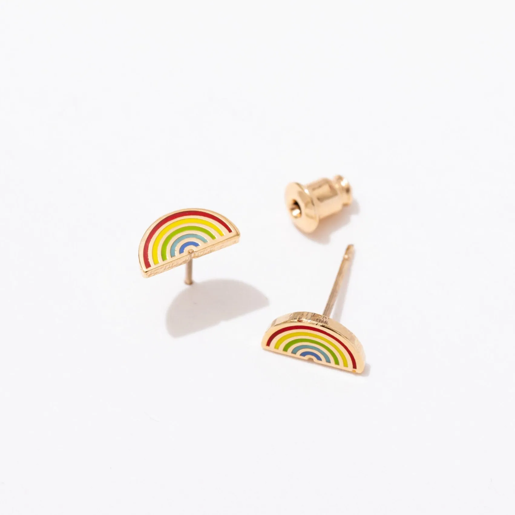 Rainbow Stud Enamel Earrings sold by Modcloth product image thumbnail 3