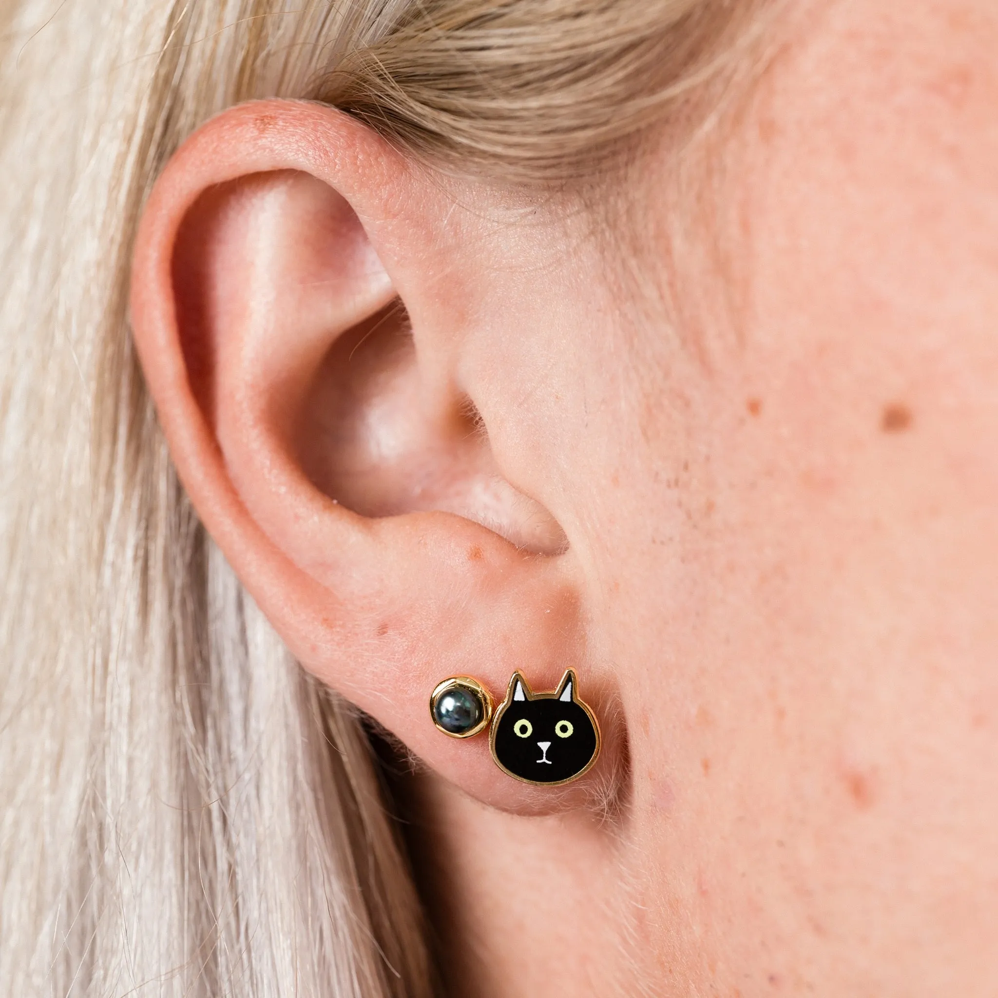 Cat Stud Earrings sold by Modcloth product image thumbnail 2