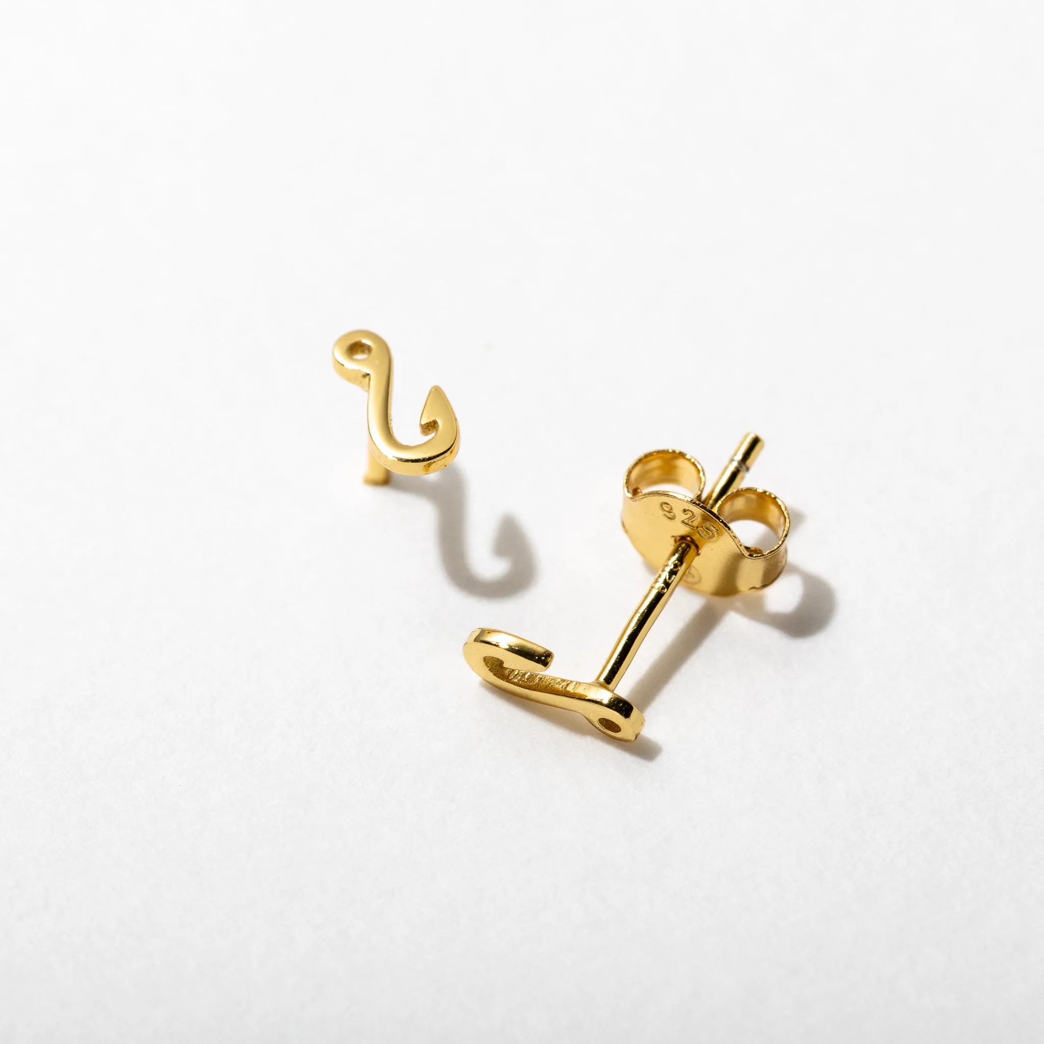Tiny Fish Hook Stud Earrings Sterling Silver sold by Modcloth product image thumbnail 3