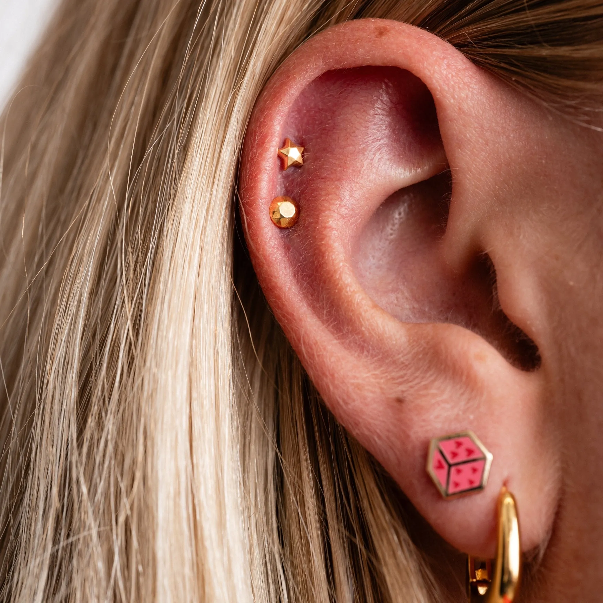 Tiny Faceted Circle Flat Back Stud Earrings sold by Modcloth product image thumbnail 2