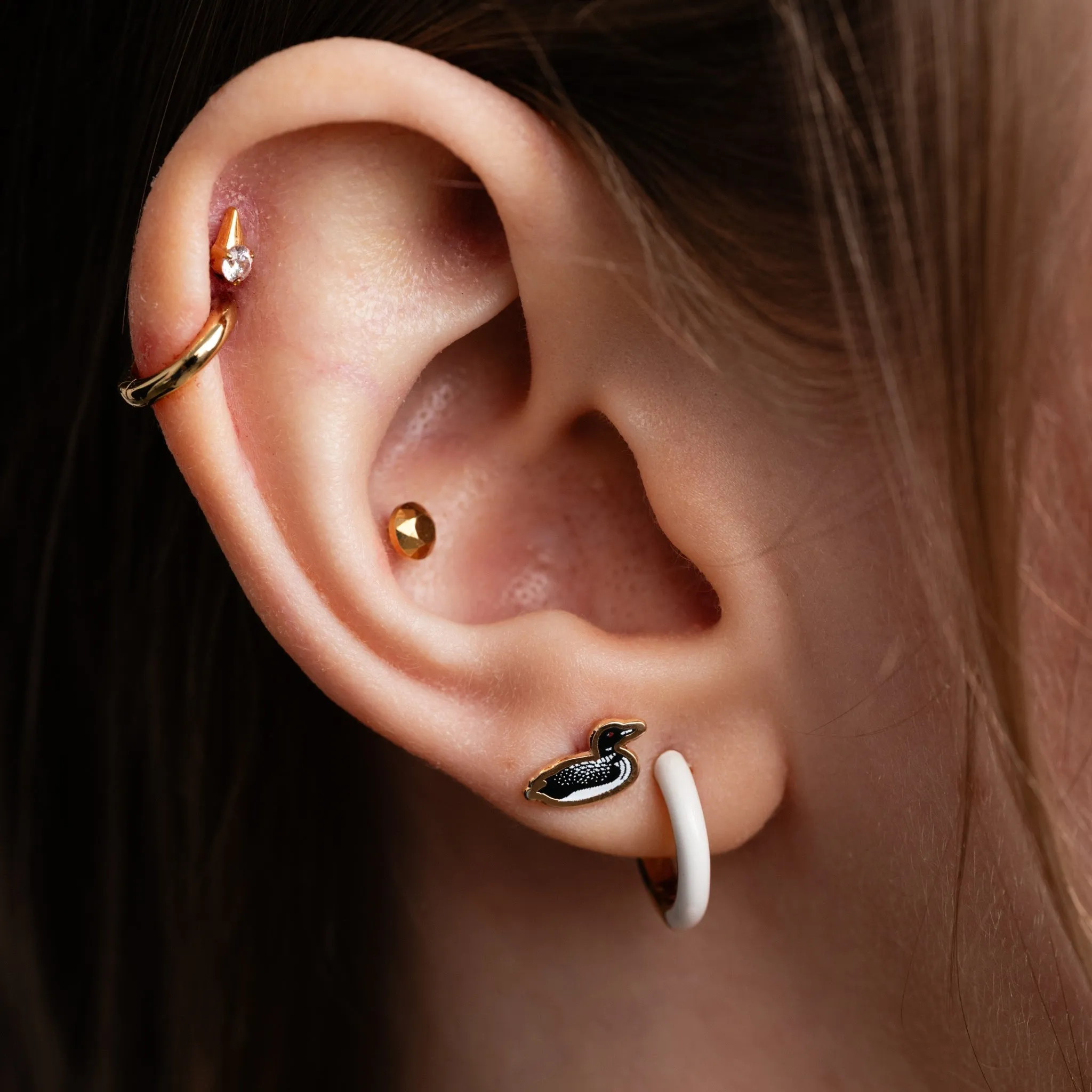 Tiny Faceted Circle Flat Back Stud Earrings sold by Modcloth product image thumbnail 4