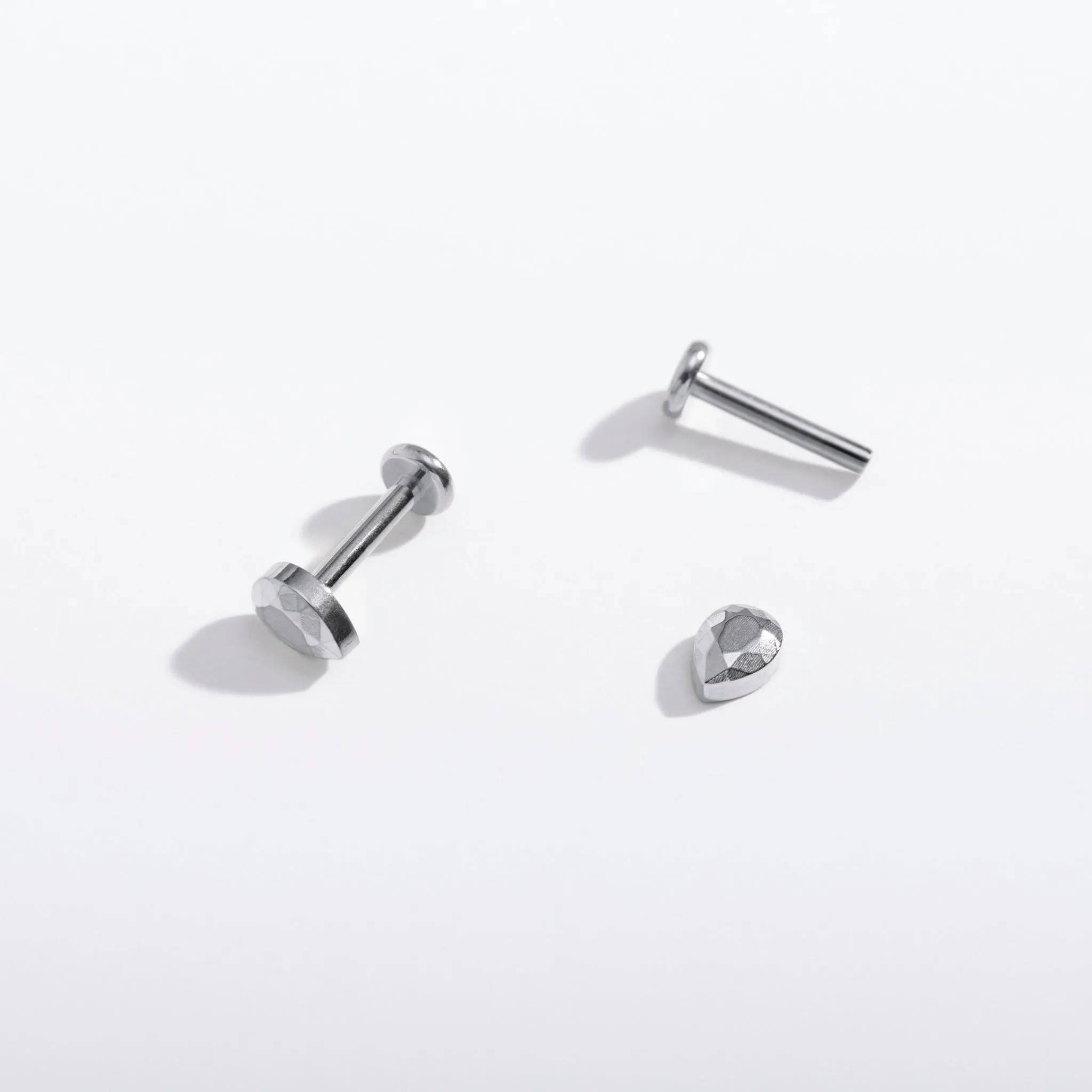 Tiny Faceted Teardrop Flat Back Stud Earrings sold by Modcloth product image thumbnail 5