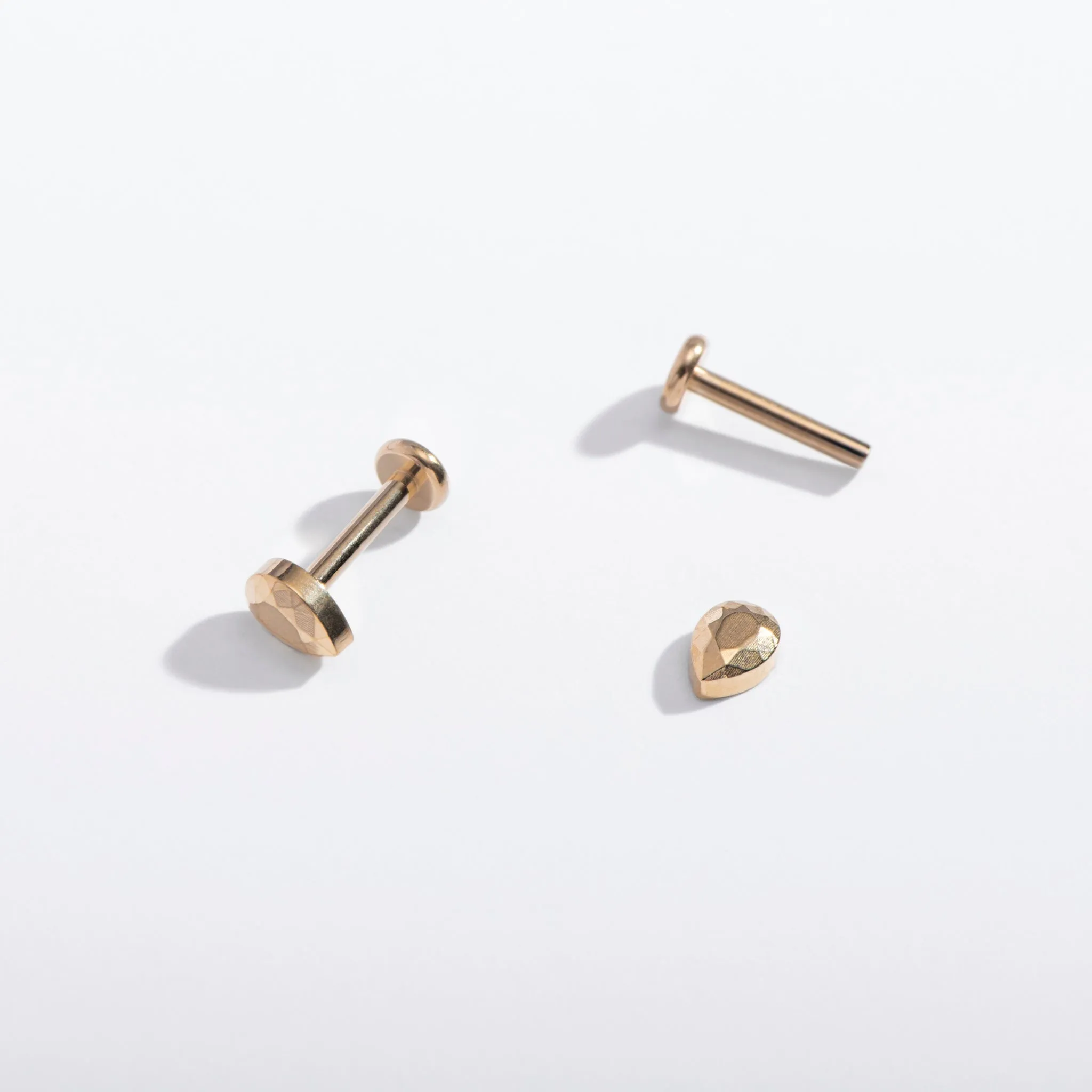 Tiny Faceted Teardrop Flat Back Stud Earrings sold by Modcloth product image thumbnail 3