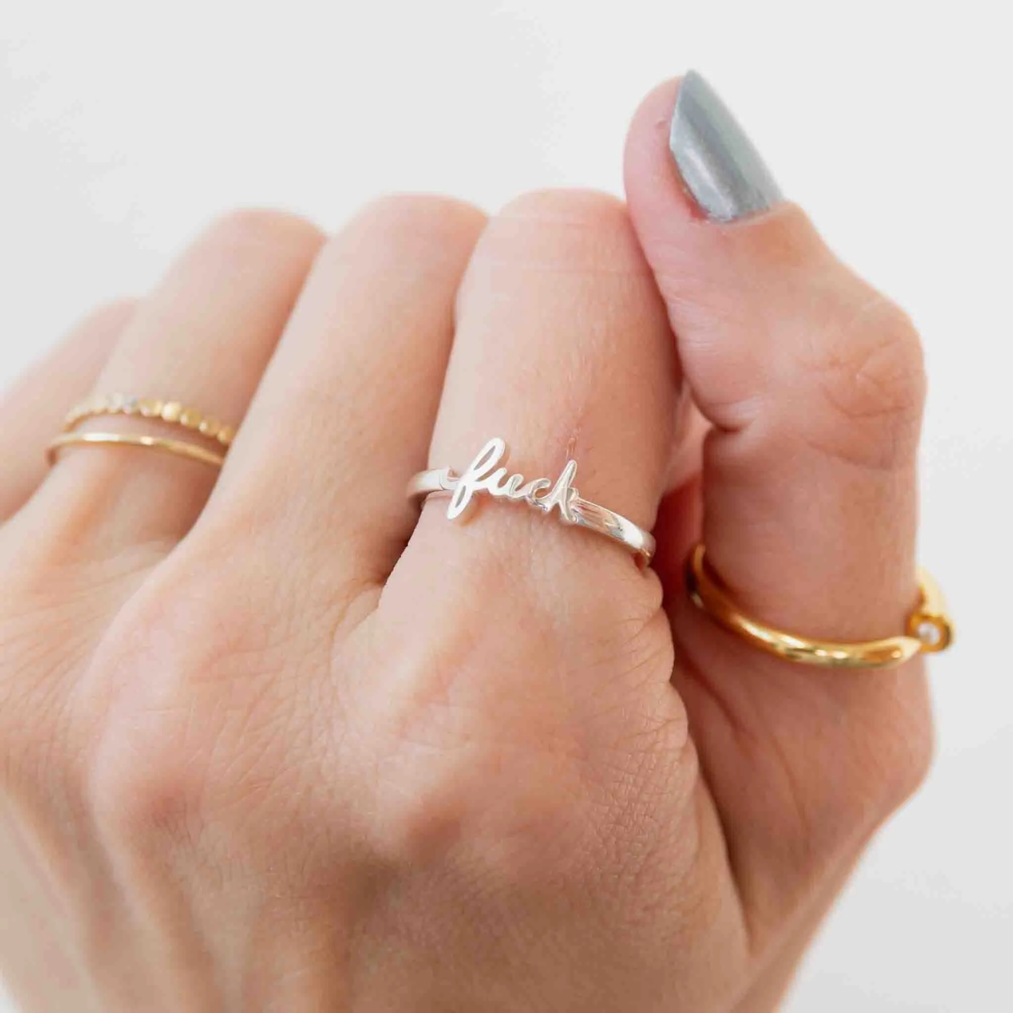 Fuck Script Ring sold by Modcloth product image thumbnail 2