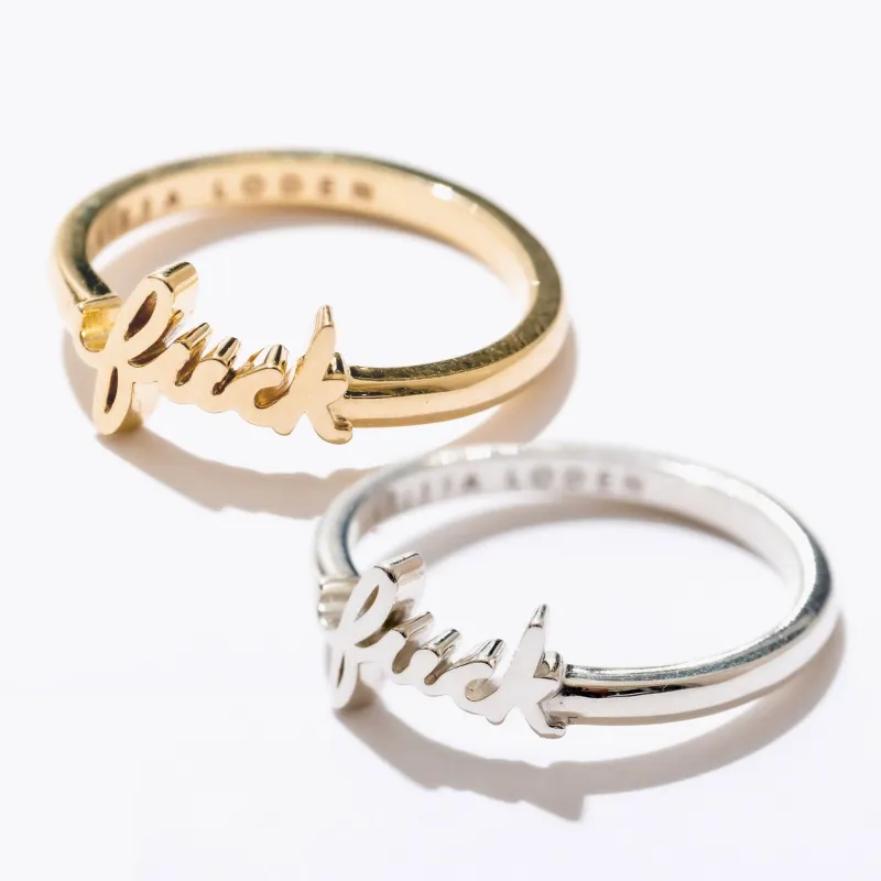 Fuck Script Ring sold by Modcloth
