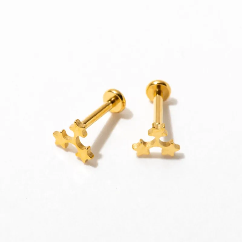 Tiny Star Trio Flat Back Stud Earrings sold by Modcloth