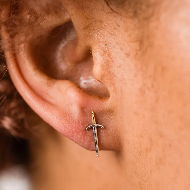 Dagger Sterling Silver Stud Earrings made by Modcloth