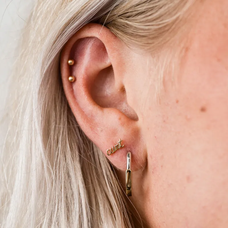 Cunt Script Studs sold by Modcloth