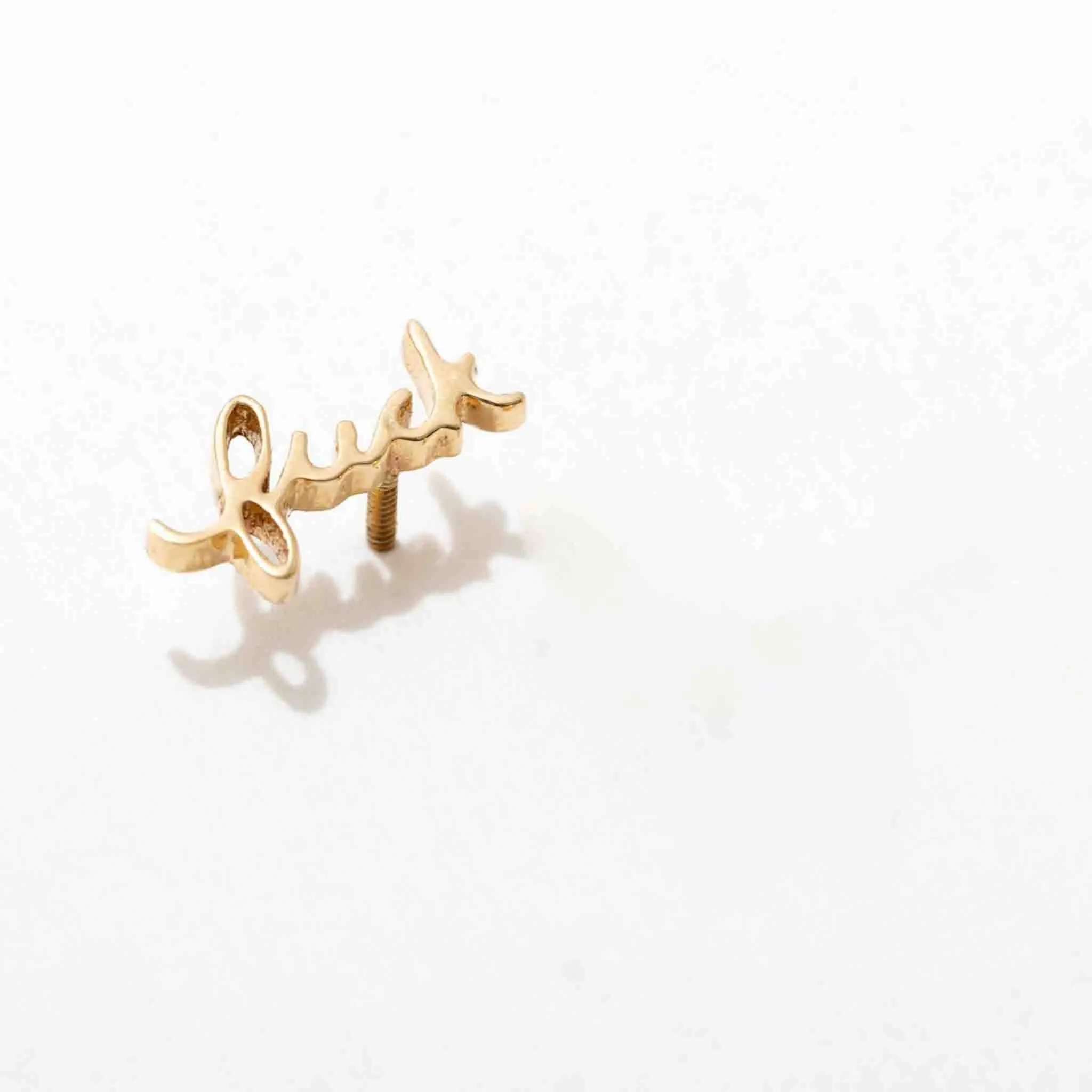 14k Fuck Script Flat Back Stud Earrings sold by Modcloth product image thumbnail 4